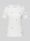 Koszulki i topy damskie - Krój regular fit T-shirt z czystej bawełny ekologicznej Model 'KETTY LIFE' - miniaturka - grafika 1