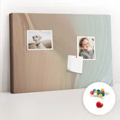 Tablice i flipcharty - Szkolna Tablica korkowa 60x40 cm, Kolorowe Pinezki, wzór Abstrakcja fal - miniaturka - grafika 1