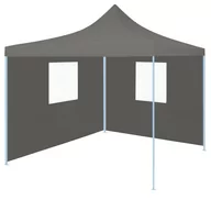 Pawilony ogrodowe - vidaXL Rozkładany namiot imprezowy z 2 ściankami, 3x3 m, antracytowy - miniaturka - grafika 1