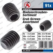 Śruby i nakrętki - ŚRUBY BEZ ŁBA 91 SZT KRAFTMANN M3-M8 - miniaturka - grafika 1