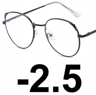 Okulary metal korekcyjne minusy kocie uszy -2.5 - Okulary korekcyjne, oprawki, szkła - miniaturka - grafika 1