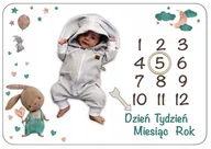 Koce i narzuty dla dzieci - Fotokocyk dla chłopca z króliczkiem Prezent na baby shower w eko pudełku - miniaturka - grafika 1