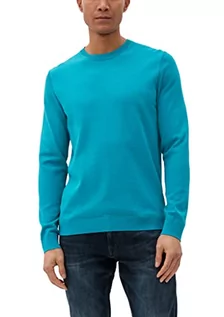 Swetry męskie - s.Oliver Bernd Freier GmbH & Co. KG Sweter męski, z długim rękawem, niebiesko-zielony, L, Niebieski zielony, L - grafika 1