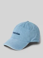 Czapki męskie - Czapka z daszkiem z tkaniny stylizowanej na denim - miniaturka - grafika 1
