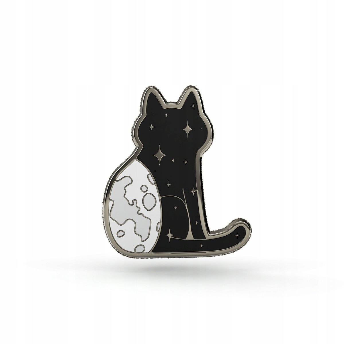 PINETS przypinka NightCat kot z kulą ziemską metalowy Pin