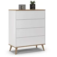 Komody - Komoda do salonu, sypialni, SKAND, 80x40x100 cm, dąb, biel, mat - miniaturka - grafika 1