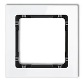 Klawisze i ramki - Karlik Ramka pojedyncza DECO efekt szkła biały/czarny - miniaturka - grafika 1