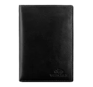 Portfele - Portfel męski ze skóry naturalnej czarny - miniaturka - grafika 1