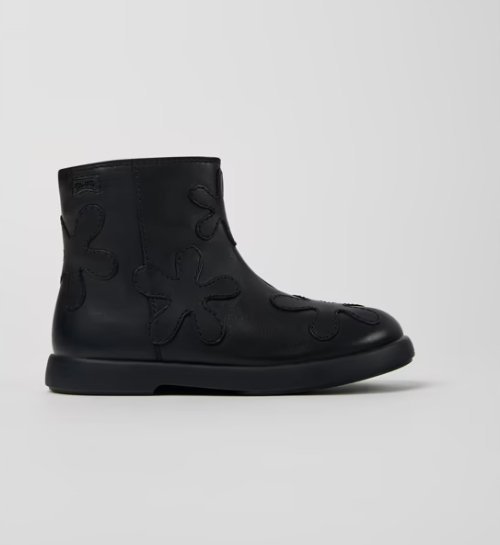 CAMPER BOTKI CZARNE NA ZAMEK DZIEWCZĘCE W KWIATKI MODNE SKÓRZANE 30 JKD