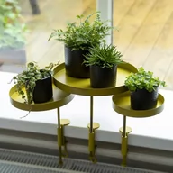Tace i patery - shumee shumee Esschert Design Taca na rośliny z mocowaniem okrągła złota rozmiar L - miniaturka - grafika 1