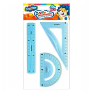 Przybory szkolne - Bambino Zestaw Geometryczny Szkolny Flexi Do Szkoły 3 El. Linijka 15cm Ekierka Kątomierz - miniaturka - grafika 1
