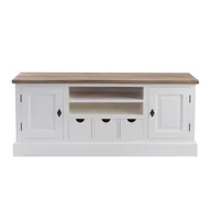 Szafki RTV - Dekoria Szafka RTV Brighton 150x40x65cm white&natural 150x40x65cm 006-140 - miniaturka - grafika 1