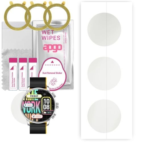 3x folia ochronna hydrożelowa MATOWA do Kieslect Kr2 - apgo Smartwatch Hydrogel MATTE Protection Ochrona na ekran smartwatcha