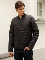 Kurtki męskie - PUCHOWA PIKOWANA KURTKA MĘSKA Z SUWAKIEM - miniaturka - grafika 1