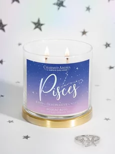 Charmed Aroma sojowa świeca zapachowa z biżuterią 12 oz 340 g Pierścionek - Pisces Ryby Zodiak - Świece - miniaturka - grafika 1
