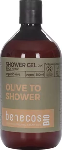 benecosBIO 2in1, Żel Pod Prysznic I Szampon Z Organiczną Oliwą, 500ml - Szampony do włosów - miniaturka - grafika 1