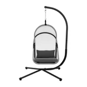 Fotele i krzesła ogrodowe - Jumi Fotel podwieszany składany, na stelażu, czarny - miniaturka - grafika 1