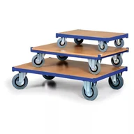 Wózki magazynowe - Platforma transportowa, 1200 x 800 mm, nośność 200 kg, koła 125 mm z szarą gumą - miniaturka - grafika 1