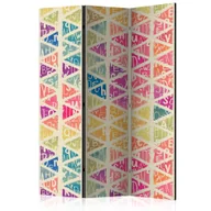 Parawany - Parawan 3-częściowy - Literki i trójkąty [Room Dividers] (rozmiar 135x172) - miniaturka - grafika 1