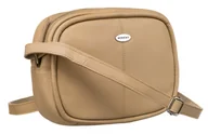 Torebki damskie - Torebka damska przez ramię crossbody torebka na suwak skóra naturalna Rovicky, beżowy - miniaturka - grafika 1