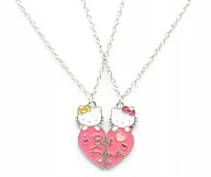 Wisiorki - Podwójny Naszyjnik Hello Kitty bestfriends wisiorek dla przyjaciół prezent - miniaturka - grafika 1