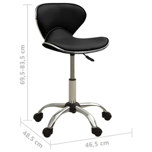 Fotel biurowy, krzesło biurowe VidaXL Taboret kosmetyczny, czarny, sztuczna skóra 323674 VidaXL - Fotele i krzesła biurowe - miniaturka - grafika 12