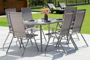 Meble ogrodowe metalowe Casablanca 145 cm Grey / Black 6+1 - Meble ogrodowe - miniaturka - grafika 3