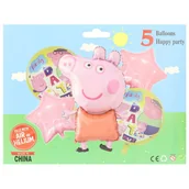 Balony i akcesoria - ZESTAW BALONÓW ŚWINKA PEPPA GWIAZDKI 5SZT - miniaturka - grafika 1