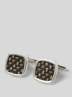 Spinki do mankietów i krawatów - Spinki do mankietów z fakturowanym wzorem - miniaturka - grafika 1