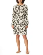 Koszulki i topy damskie - Schiesser Damska koszulka z długim rękawem bawełna modal Sleepshirt Bigshirt-Nightwear koszula nocna, taupe floral, 48, Taupe Floral, 48 - miniaturka - grafika 1