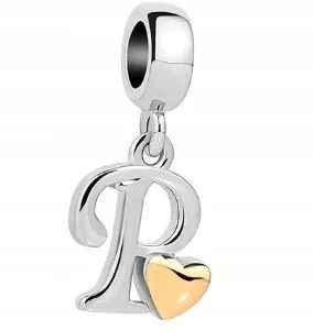 Charms zawieszka literka litera P srebro 925 - Wisiorki - miniaturka - grafika 1