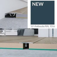 Listwy przypodłogowe - Arbiton Profil podłogowy CS22 dylatacyjny antracyt 1,86 m - miniaturka - grafika 1