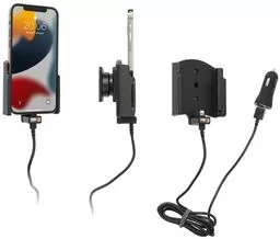 Uchwyt do Apple iPhone 13 Pro z wbudowanym kablem USB oraz ładowarką samochodową - Uchwyty samochodowe do telefonów - miniaturka - grafika 1