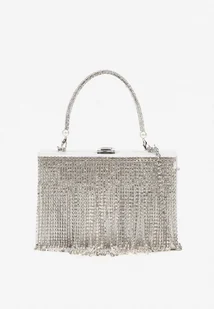Srebrna Torebka Kopertówka Vices z Cyrkoniami Rączką i Łańcuszkiem Affia - Torebki damskie - miniaturka - grafika 1