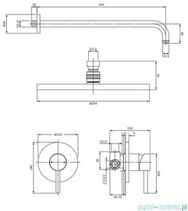 Omnires Y System prysznicowy podtynkowy nikiel SYSY36NI | - Baterie umywalkowe - miniaturka - grafika 2