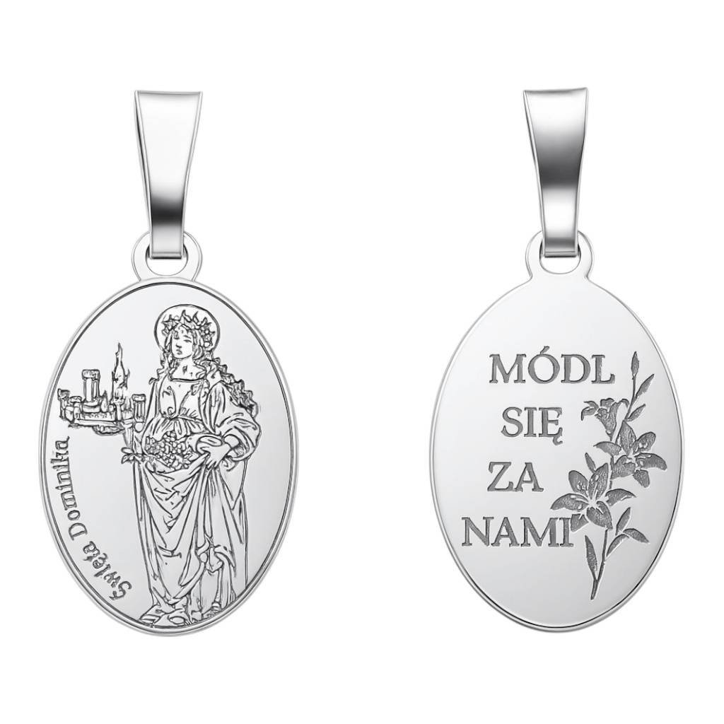 Medalik srebrny Ag 925 rodowany Św. Dominika MDC122R