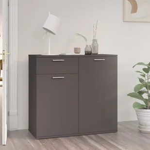 vidaXL Lumarko Szafka, szara, 80x36x75 cm, płyta wiórowa 805772 - Szafki do salonu - miniaturka - grafika 11