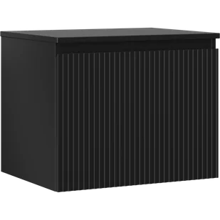 Mexen Rivel szafka łazienkowa podumywalkowa 60 cm z blatem, 1 szuflada, ryflowana , czarna mat - 91A20-06047-1-BFC71 - Szafki łazienkowe - miniaturka - grafika 1