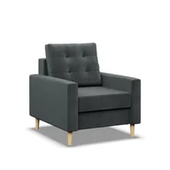 Fotele - Fotel skandynawski, Blank Kronos, 75x92x92 cm, ciemny szary - miniaturka - grafika 1