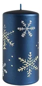 Świece - Świeca FROST walec średni 7xh14cm parafinowa granatowa - miniaturka - grafika 1
