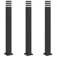 Lampy ogrodowe - vidaXL Zewnętrzne lampy stojące, 3 szt., czarne, 110 cm, aluminium - miniaturka - grafika 1