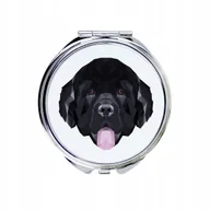 Lusterka do makijażu - Nowofundlandczyk Lusterko Pies geometryczny - miniaturka - grafika 1