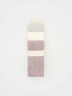 Rajstopy - Reserved - Bawełniane rajstopy 3 pack - fioletowy - miniaturka - grafika 1