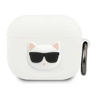 Apple Karl Lagerfeld Etui Karl Lagerfeld KLACA3SILCHWH AirPods 3 cover biały/white Silicone Choupette KLD579WHT - Akcesoria do słuchawek - miniaturka - grafika 1