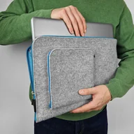 Torby na laptopy - Etui na macbooka i zasilacz jasno niebieski zamek - miniaturka - grafika 1