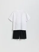 Spodnie i spodenki dla chłopców - Reserved - Dzianinowy komplet - biały - miniaturka - grafika 1