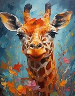 Zabawki kreatywne - Diamentowa mozaika Żyrafa malowana 30x40cm 2000144 Norimpex - miniaturka - grafika 1