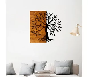 Dekoracja ścienna 58x58 cm drewno/metal - Dekoracje domu - miniaturka - grafika 1
