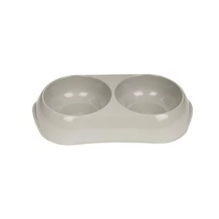 YARRO Miska Gusto podwójna dla kota, psa - 2 x 0,2l ciepły szary [Y3782-1859] - Miski dla psów - miniaturka - grafika 1