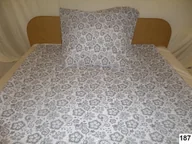 Pościel - Pościel Z Kory 200X220 187 Biała Szare Kwiatki Na Guziki 100% Bawełna Gruba - miniaturka - grafika 1